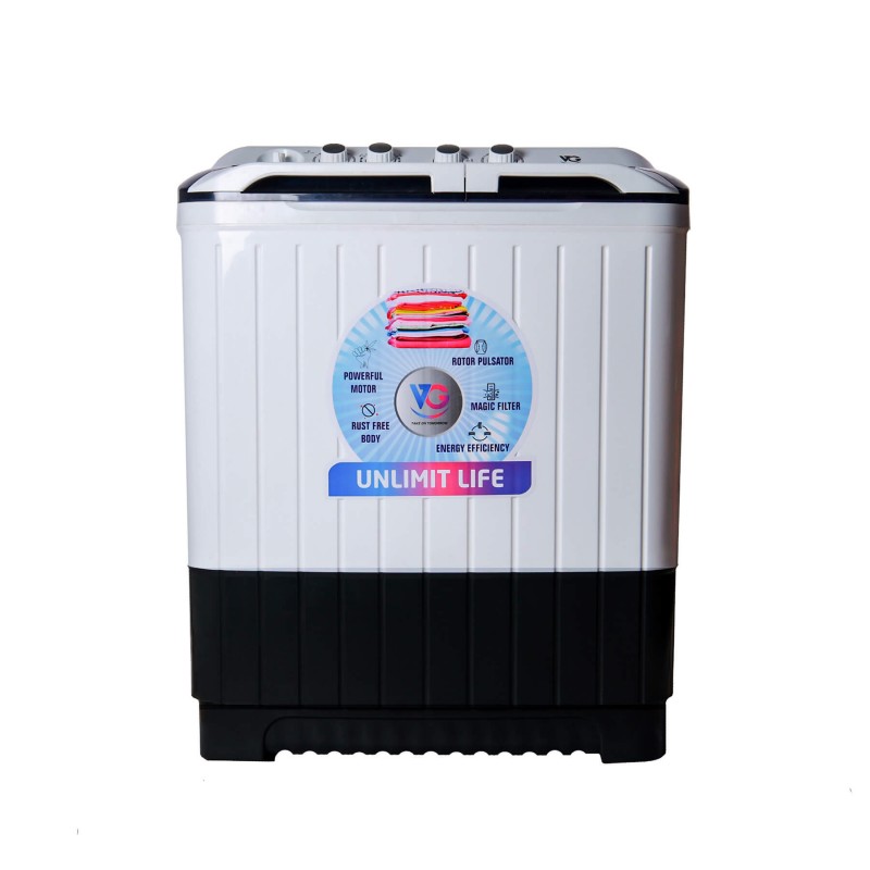 VG 9 Kg Magic Filter, Dual Waterfall And Rust Free Semi automatic To Loaded Washing Machine